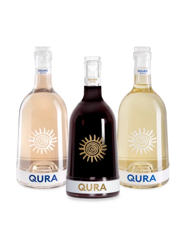 QURA: pack de 3 vinhos rosé, branco e tinto português