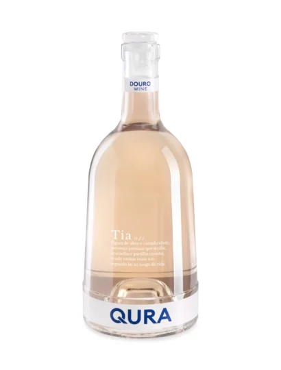 Garrafão de vinho rosé QURA TIA com rótulo elegante e design moderno