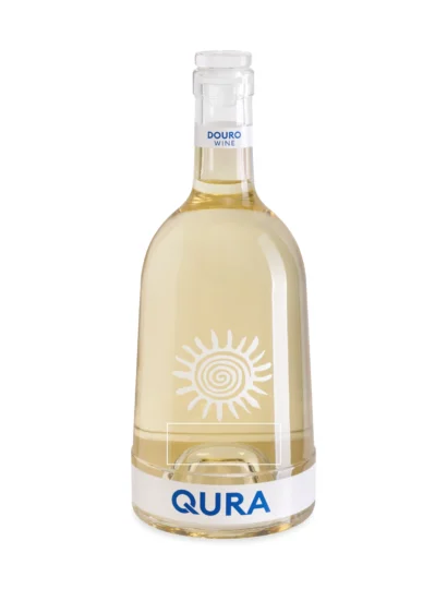 Garrafão de vinho branco QURA com design personalizado e rótulo em destaque