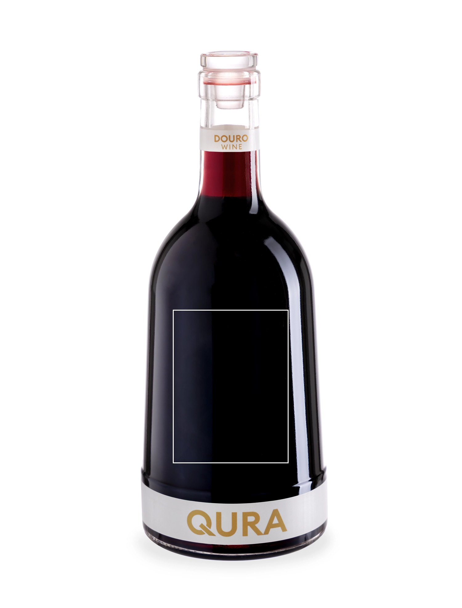 Garrafão de vinho tinto Qura Red personalizada com rótulo elegante e design sofisticado